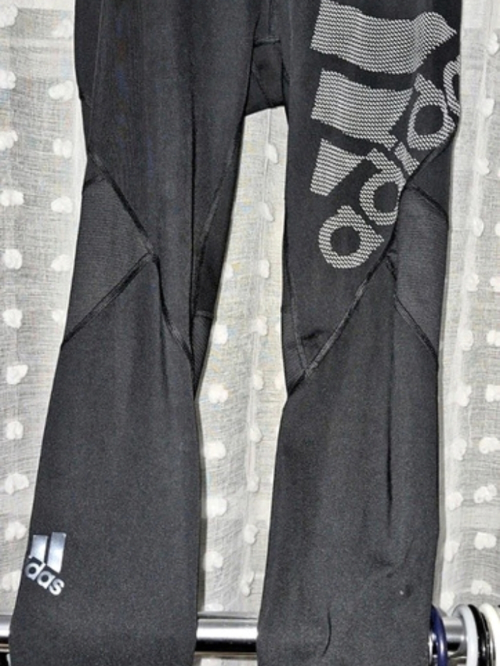 adidas Techfit Black & White Leggings Size Medium